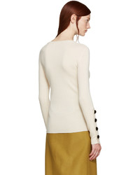 See by Chloe See By Chlo Beige Button Sleeve Sweater