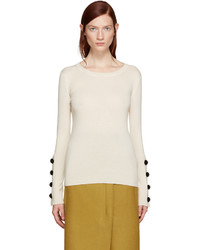 See by Chloe See By Chlo Beige Button Sleeve Sweater