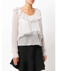 See by Chloe See By Chlo Ruffle Open Knit Sweater