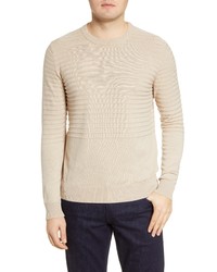 Bugatchi Stripe Cotton Crewneck Sweater