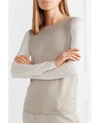 Max Mara Two Tone Silk And Cashmere Blend Sweater