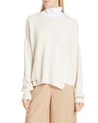 Vince Wool Cotton Cashmere Overlap Sweater