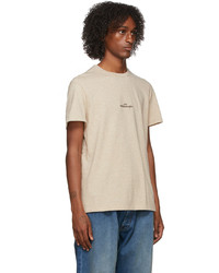 Maison Margiela Beige Distorted Logo T Shirt