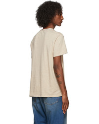 Maison Margiela Beige Distorted Logo T Shirt