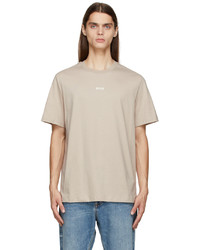 MSGM Beige Micro Logo T Shirt