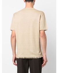 Alanui Frayed Trim Linen T Shirt