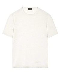 Alanui Frayed Trim Linen T Shirt