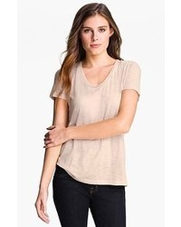 Halogen Relaxed U Neck Tee Beige Rainy Day Small P
