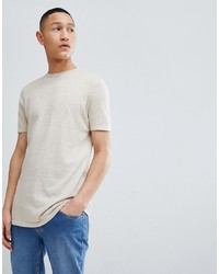 ASOS DESIGN Knitted T Shirt In Oatmeal