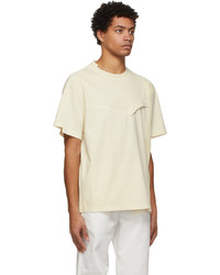 Feng Chen Wang Off White Hand Dyed Double Collar T Shirt