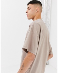 ASOS DESIGN Organic Oversized Fit T Shirt With Crew Neck In Beige