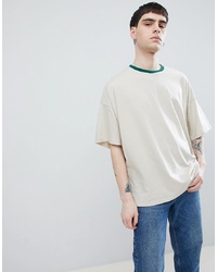 ASOS DESIGN Oversized Fit T Shirt With Contrast Panel And Ringer