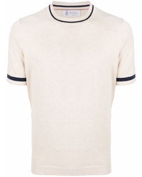 Brunello Cucinelli Stripe Detail Short Sleeve T Shirt