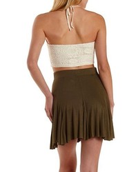 Charlotte Russe Cropped Crochet Halter Top