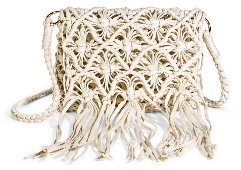 Merona Crochet And Fringe Crossbody Handbag Ivory Tm, $29 | Target ...