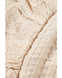 Maje Endiabler Metallic Crochet Knit Mini Skirt