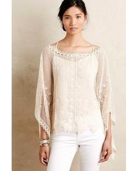 Anthropologie Sparrow Scalloped Crochet Poncho