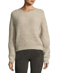 Vince Cropped Saddle Cashmere Pullover Sweater