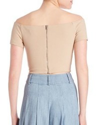 Alice + Olivia Alice And Olivia Gracelyn Off The Shoulder Cropped Top