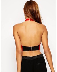 Asos Collection Crop Top With Halter Neck In Crepe