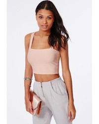 Missguided Bandage Panel Crop Top Nude