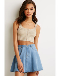 Forever 21 Ribbed Knit Crop Top, $12 | Forever 21 | Lookastic
