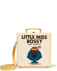 Olympia Le-Tan Little Miss Bossy Appliqud Cotton Faille Shoulder Bag Cream