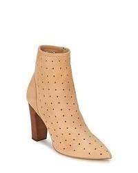 Beige Cutout Ankle Boots
