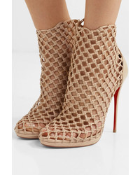 Christian Louboutin Porligat 120 Woven Leather Ankle Boots
