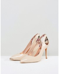 Ted Baker Jesamin Nude Patent Bow Cutout Pumps