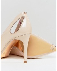 Ted Baker Jesamin Nude Patent Bow Cutout Pumps