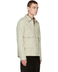 Ps By Paul Smith Off White Twill Work Shirt