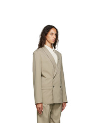 Lemaire Beige Double Breasted Blazer
