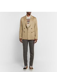 Paul Smith Beige Soho Slim Fit Double Breasted Cashmere Blazer