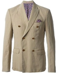 Sand Casual Double Breasted Blazer
