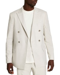 River Island Textured Double Breasted Cotton Sport Coat