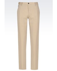 Armani Collezioni Casual Trousers In Linen And Wool