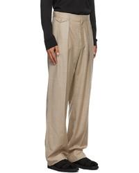 The Row Beige Flannel Marcello Trousers