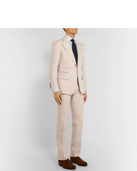 Kingsman Beige Slim Fit Linen Suit Trousers