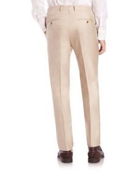 Saks Fifth Avenue Collection By Samuelsohn Classic Fit Pleated Wool Silk Trousers