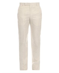 Richard James Natural Linen Canvas Tailored Trousers