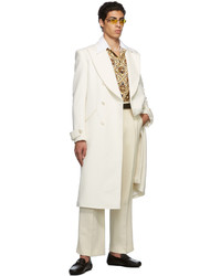 Casablanca Off White Merino Wool Pleated Trousers