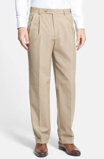 Berle Self Sizer Waist Pleated Trousers, $89 | Nordstrom | Lookastic.com