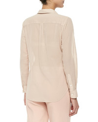 Theory Perfect Long Sleeve Voile Blouse