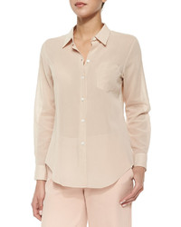 Theory Perfect Long Sleeve Voile Blouse