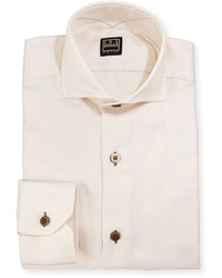 Ike Behar Textured Dress Shirt Cream