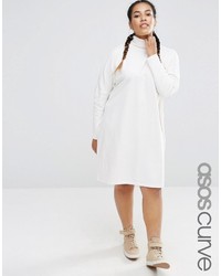 Asos Curve Curve High Neck Slouch Dress With Rib Sleeve