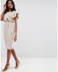 Asos Double Layer Wiggle Dress With Cut Outs And Angel Sleeve