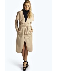 Boohoo Katie Shawl Collar Belted Duster
