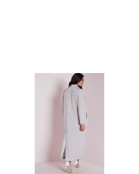 Missguided Plus Size Long Sleeve Duster Coat Grey